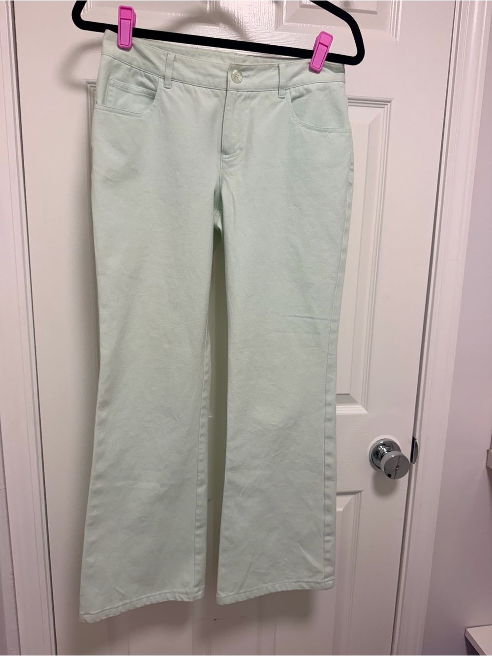 Light Mint Green Women's flare jeans